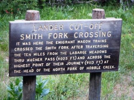 The Lander Cut-off rejoins the road at the Smith Fork crossing.